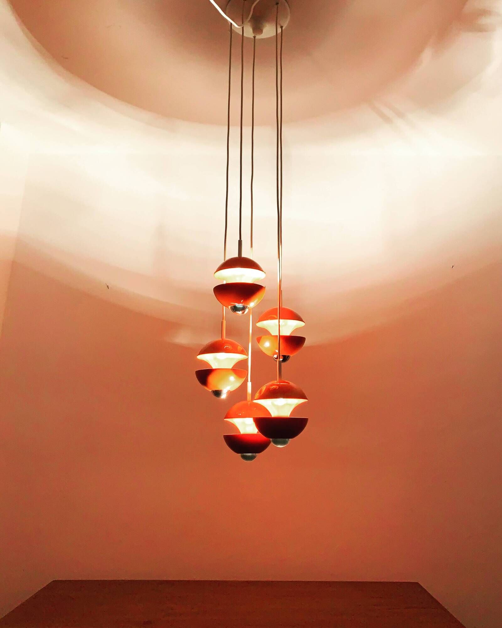 1970s cascading lamp by Klaus Hempel for Kaiser Leuchten