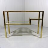 Italian glass & brass side table 1970