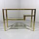Italian glass & brass side table 1970