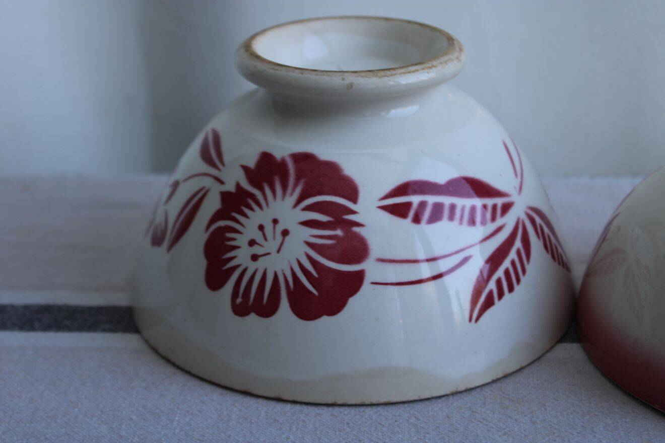 Set of 2 antique ceramic bowls