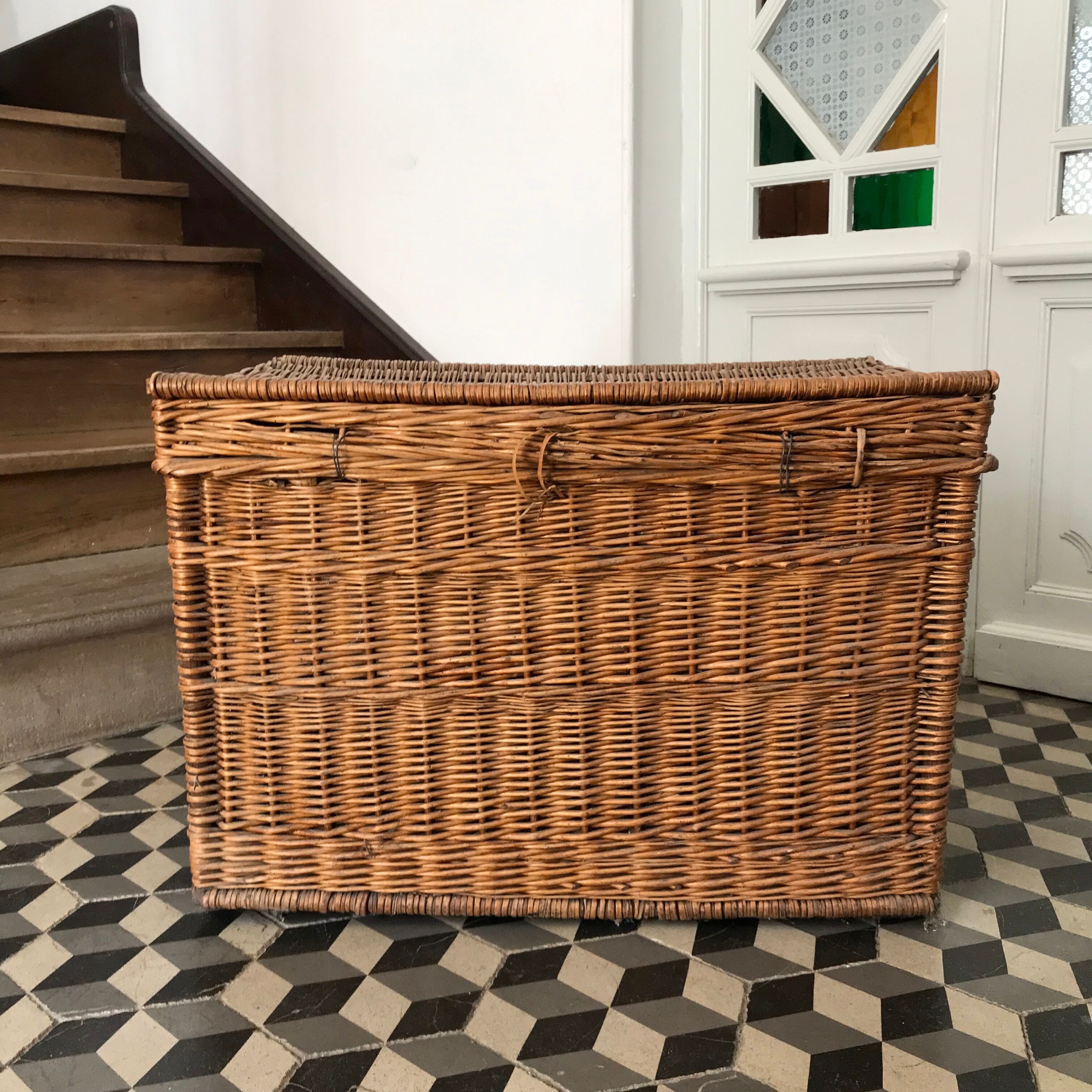 Old wicker trunk