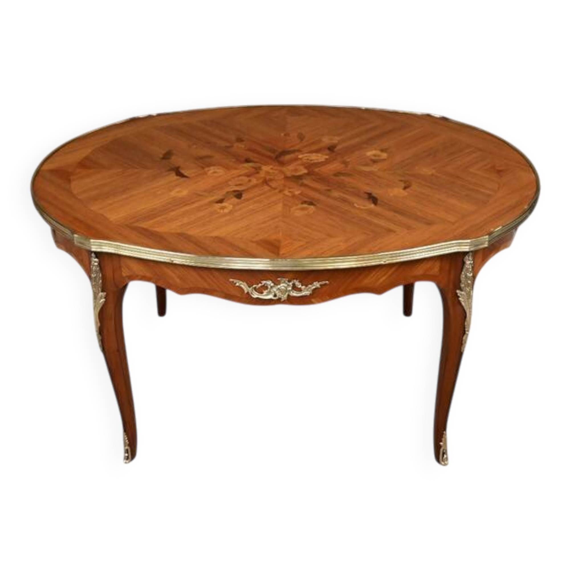 Rosewood marquetry coffee table, Louis XV style – Mid 20th century