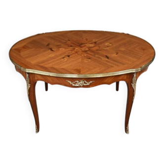 Rosewood marquetry coffee table, Louis XV style – Mid 20th century