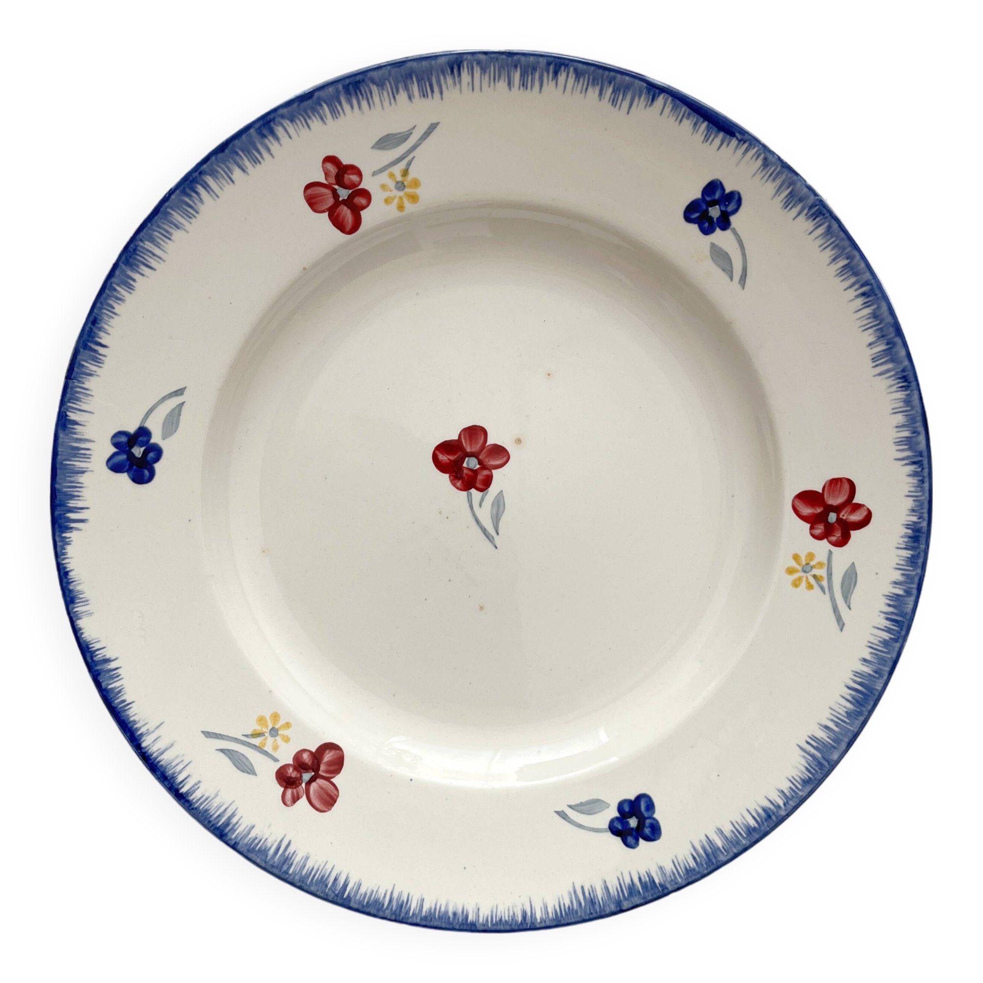 Round earthenware dish Mary Lou, Digoin Sarreguemines vintage