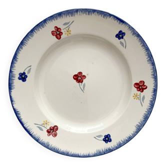Round earthenware dish Mary Lou, Digoin Sarreguemines vintage