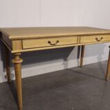 Large desk with natural oak top, 2 drawers