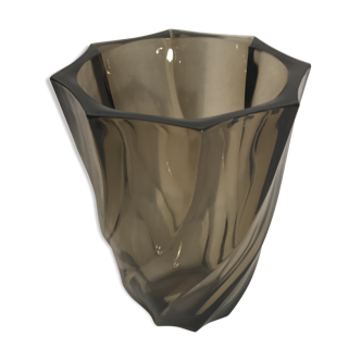 Crystal d old vase "Arques smoked transparent vintage