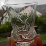Set of 6 crystal liqueur glasses by daum. sorcy model.