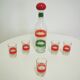 Liquor bottle and glasses, 1960s, set of 6