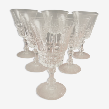 Service of 6 red wine glasses in Arques crystal