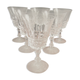Service of 6 red wine glasses in Arques crystal