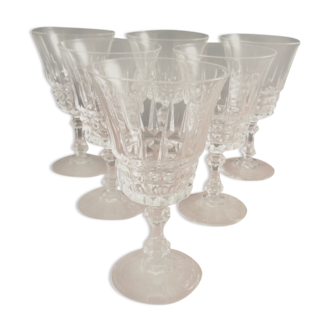 Service de 6 verres à vin rouge en cristal d'Arques