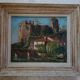 Oil on wood panel CHATEAU DE CLISSON 44 by PIERRE BERTRAND, frame 1940
