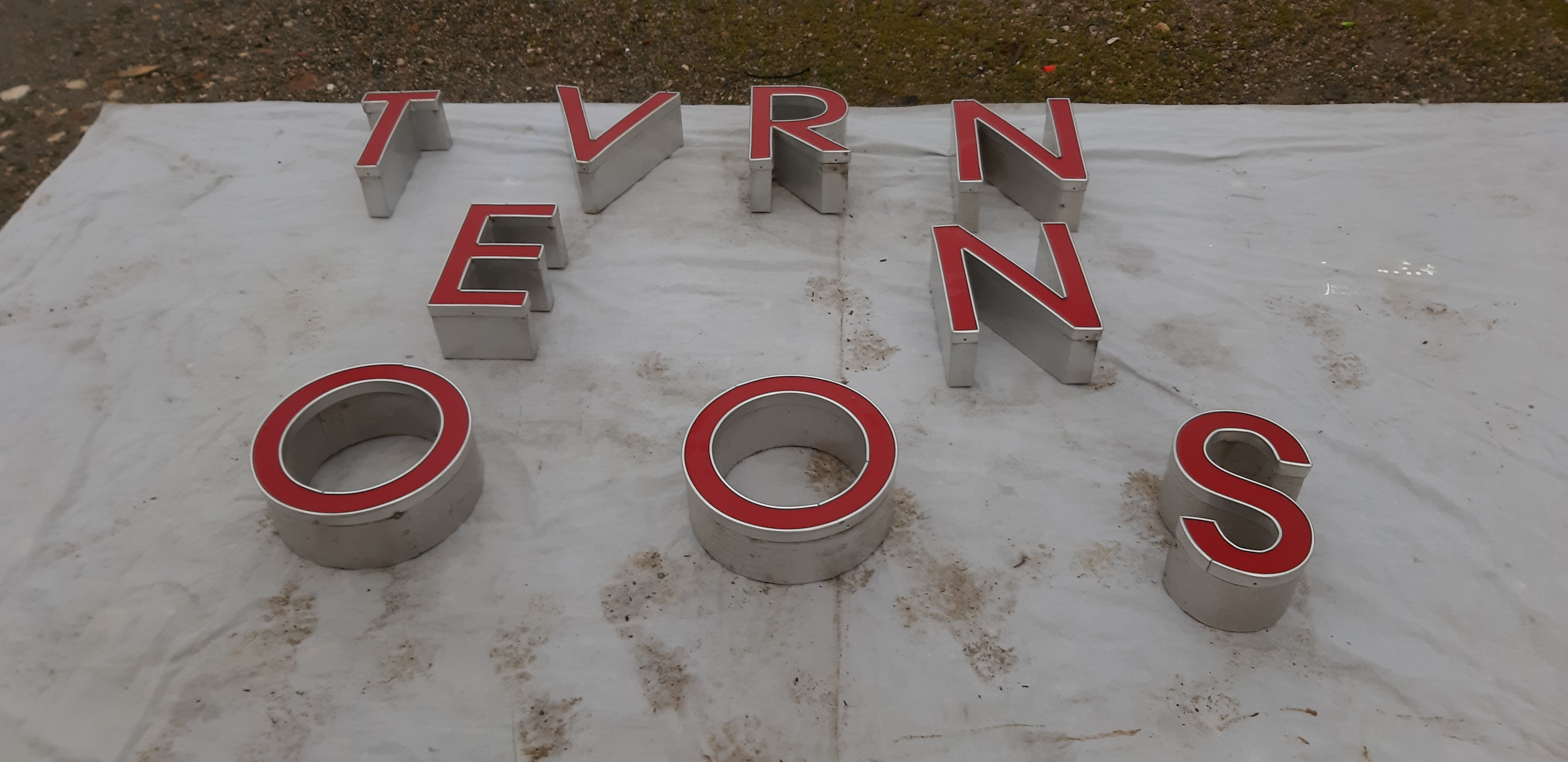 9 luminous industrial letters