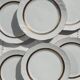 6 Vintage White and Gold Porcelain Dinner Plates Limoge France ADP "Ariane" - Elegant Antique French Tableware