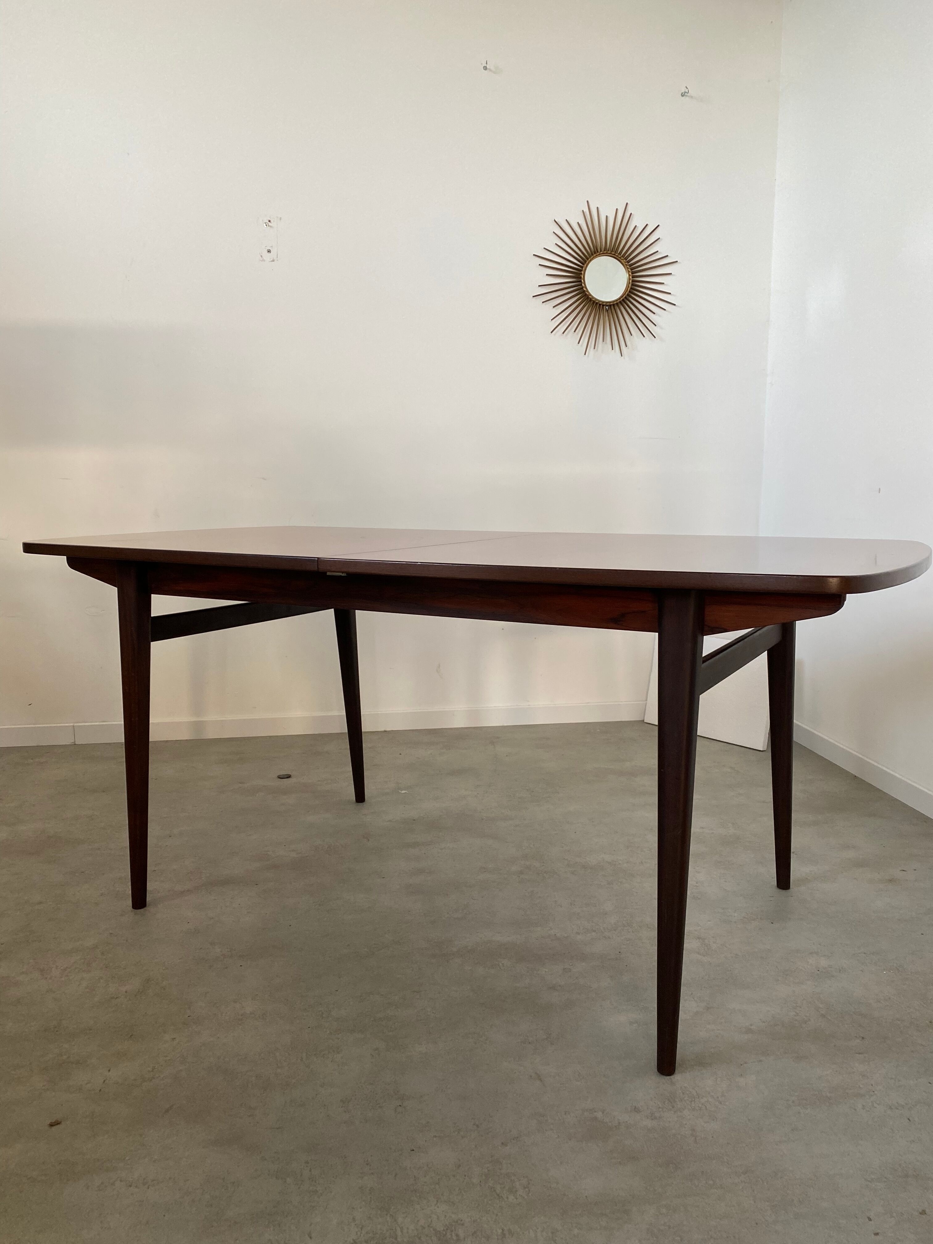 Table and 6 chairs teak wood Scandinavian design 60s vintage