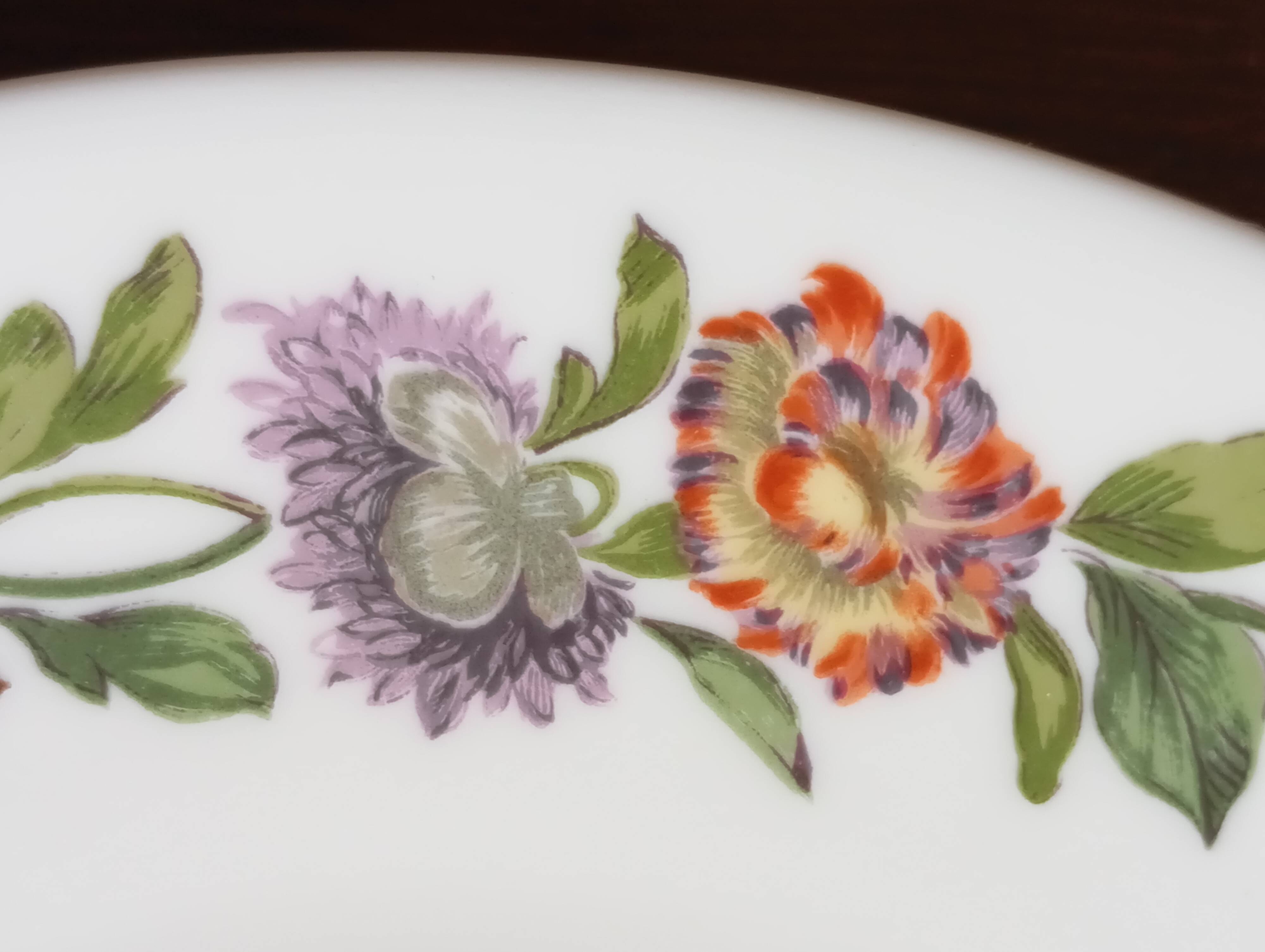 Dish & 12 dessert plates Porcelain of Paris "The Four Seasons"