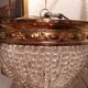 Plafonnier basket has pampilles 4 fires made of gilded brass