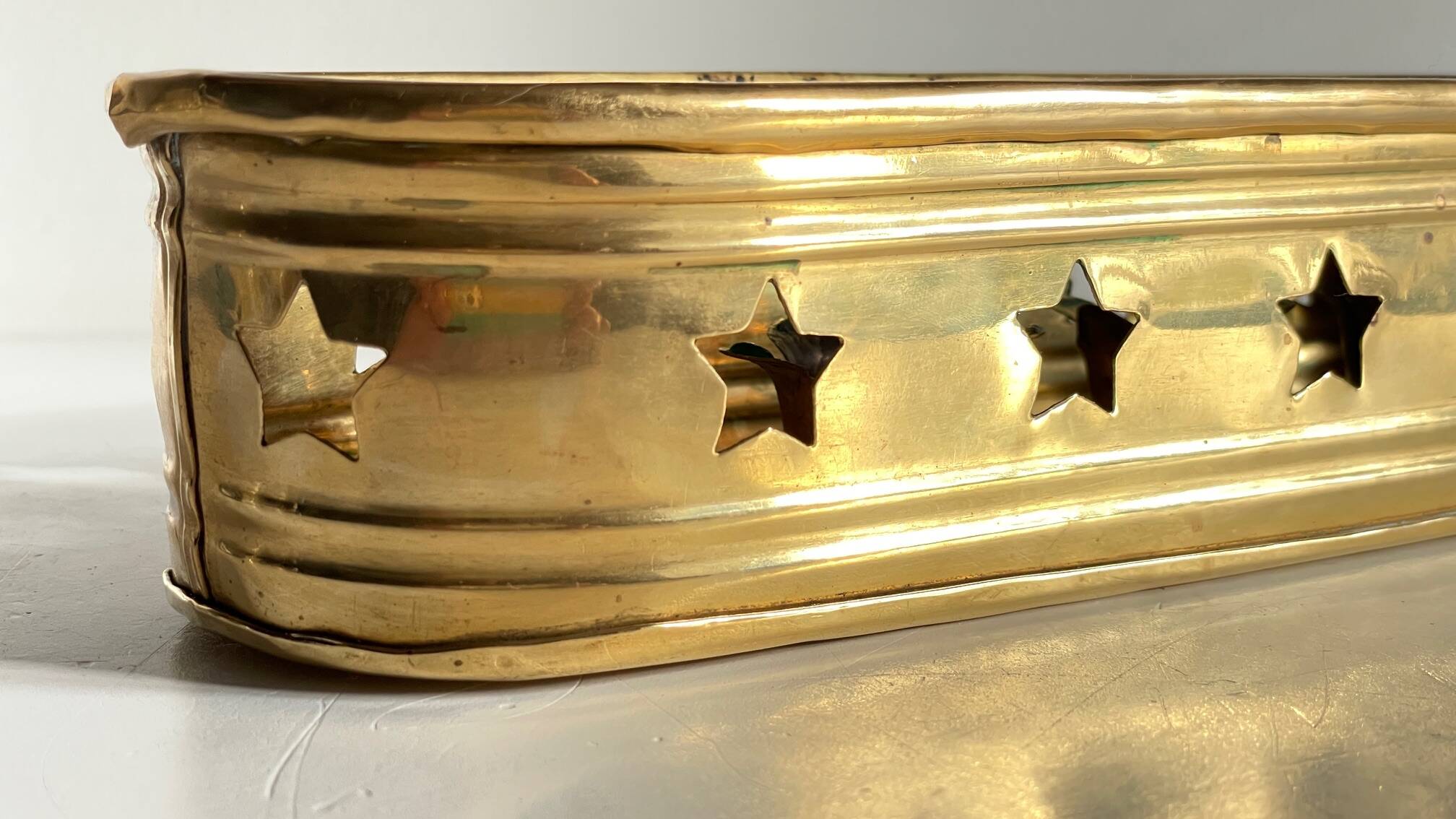 Bougeoir chandelier etoiles vintage laiton