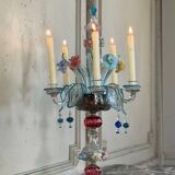 Girandole vénitienne en verre de Murano multicolore, XIXème siècle