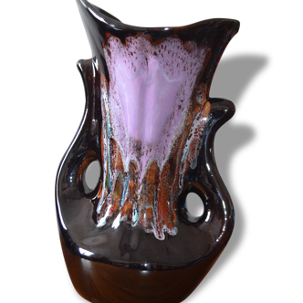 Enameled vase Vallauris