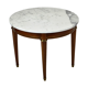Round salon side table carrara marble mahogany bronze,  66cm
