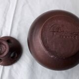 Signed stoneware tealight candle holder