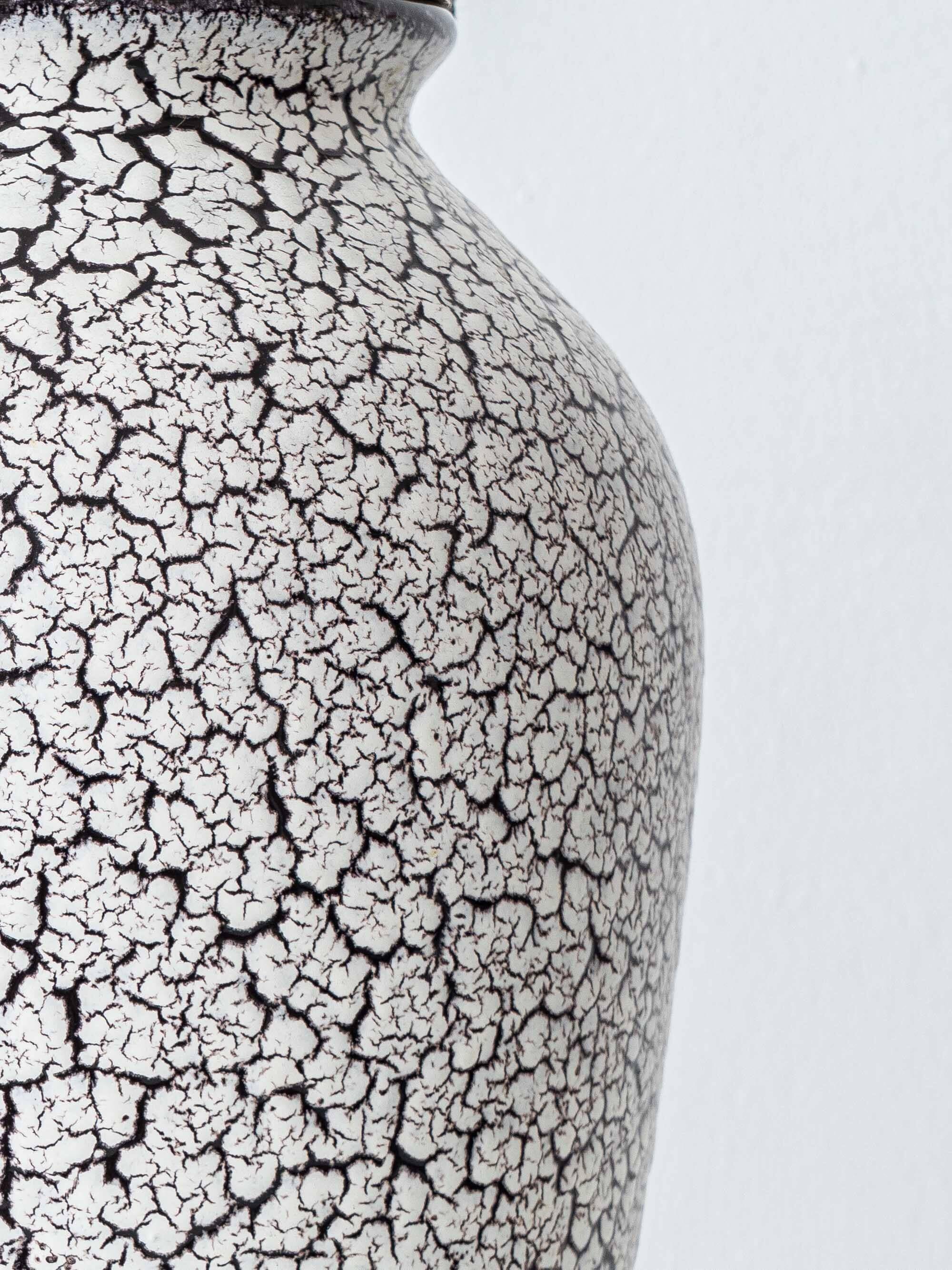 Jasba "Cortina" ceramic table lamp with crackled glaze, mid-century style, 1950s.