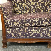 Victorian Fabric Sofa and Armchairs, Set of 3