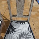 Set of 2 chic chairs with top fabrics patterned wooden leaf quality