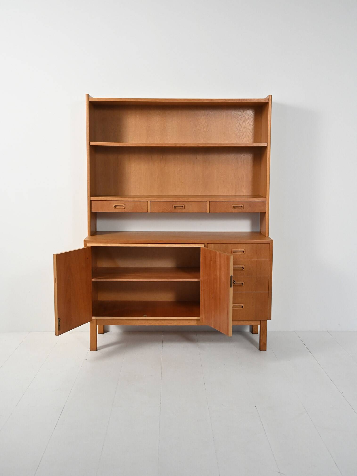 Oak sideboard-bookcase, 1960s