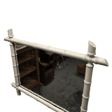 Large Vintage White Faux Bamboo Mirror, 1920/30s