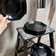 Vintage black Arcoroc plates