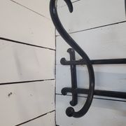 Antique coat rack in curved wood 5 hooks