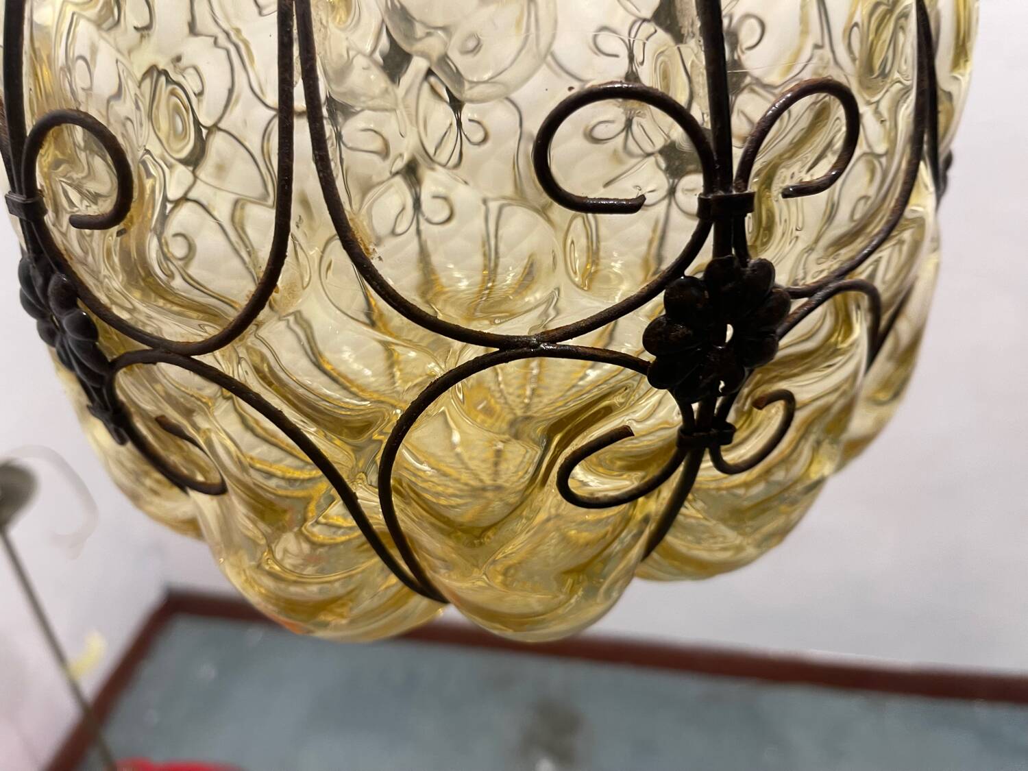 Wrought Murano Glass Light Pendant 1950’s