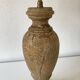 Wooden lamp, new 2 m fabric cable, cotton lampshade