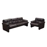 Leather living room set, Italian design, 60s, manufacturer: B&B Italia, designer: Tobia Scarpa