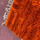 Large Beni Ouarain Rug 260x260 cm – Vibrant Orange Wool, Unique Piece