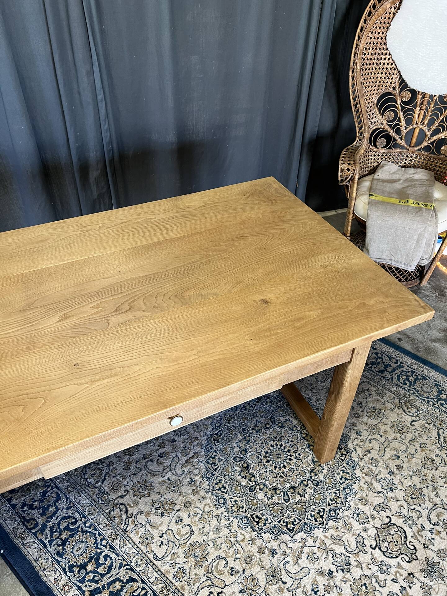 Table de ferme ancienne en chêne massif restaurée