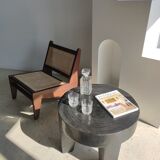 Quadripod coffee table in black monoxyl solid wood