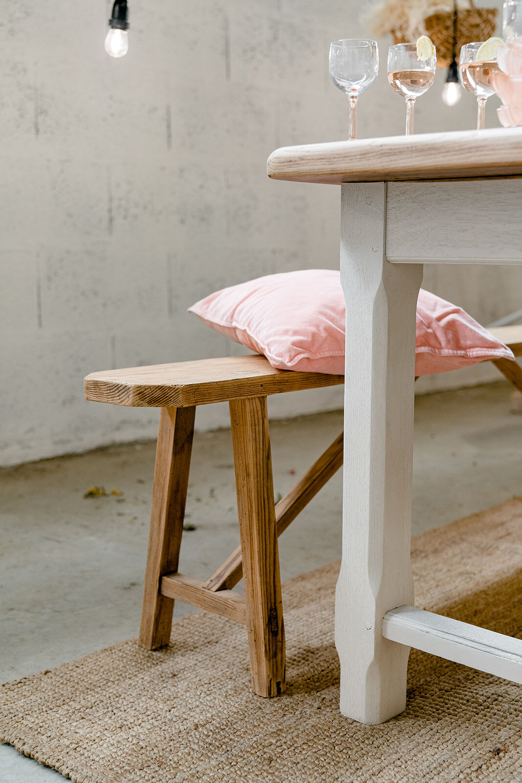 Solid wood farmhouse table