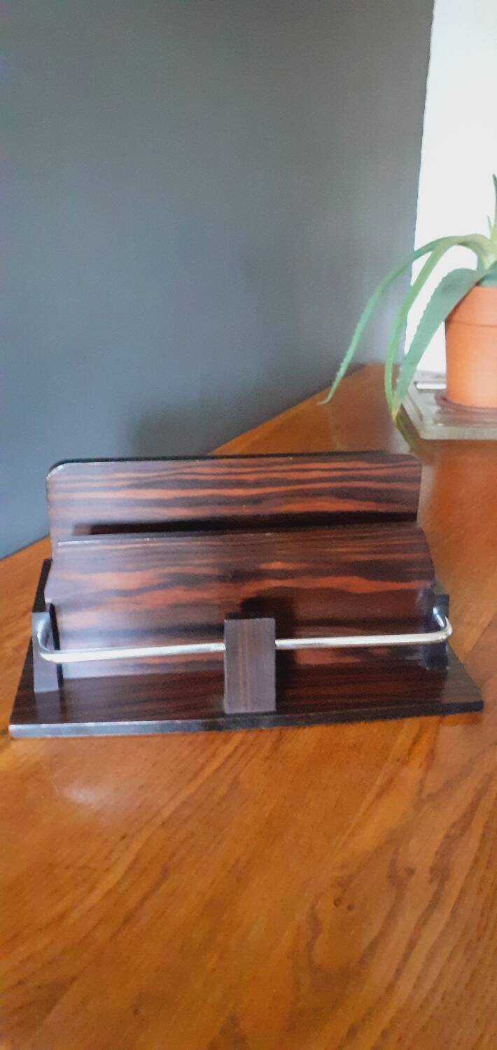 Art Deco Mail Rack 1930 Macassar ebony