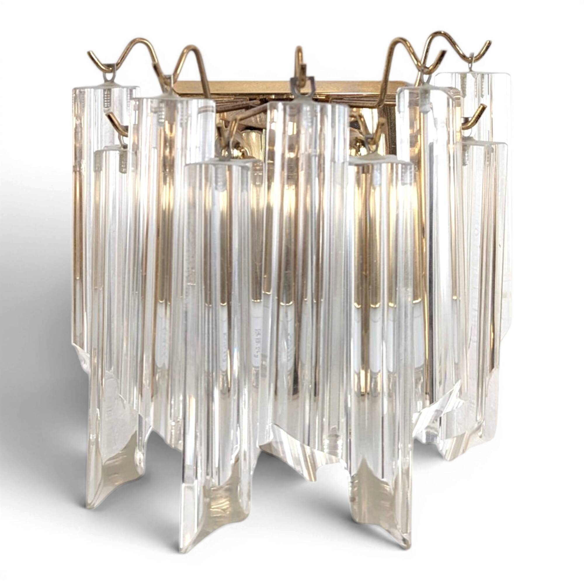 Brass and Murano wall light by Venini by Novaresi