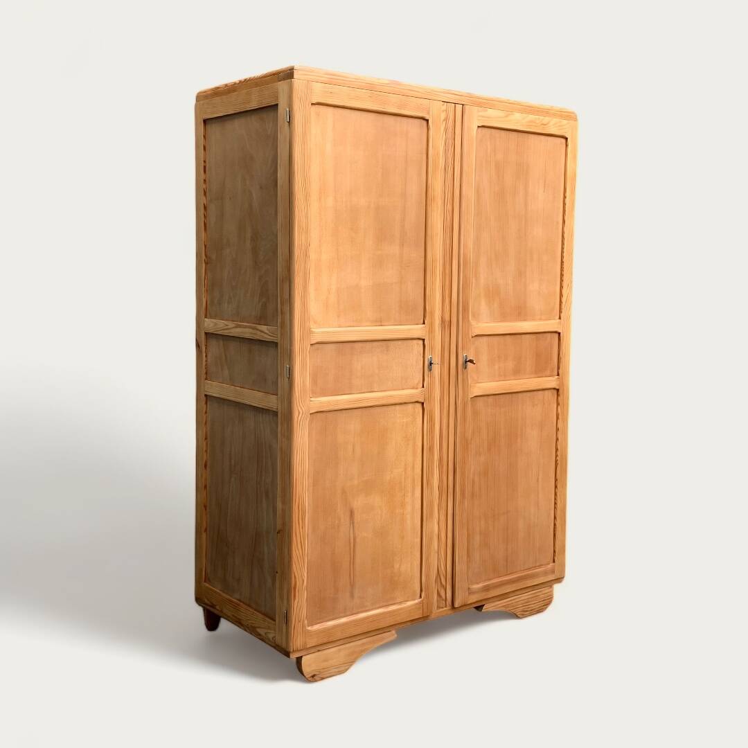 Parisian art deco wardrobe solid raw wood wardrobe