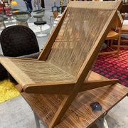 Sculptural lounge chair in oak w/ paper cord