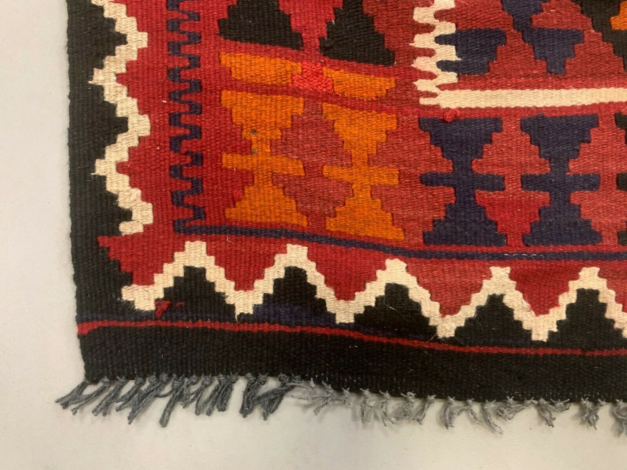 Afghan narrow Kilim Runner 384x94 cm, shabby chic, vintage decor kelim rug