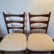 Pair of vintage wood and corduroy chairs