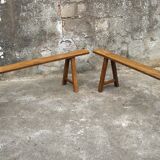 Paire de bancs de ferme 165 cm