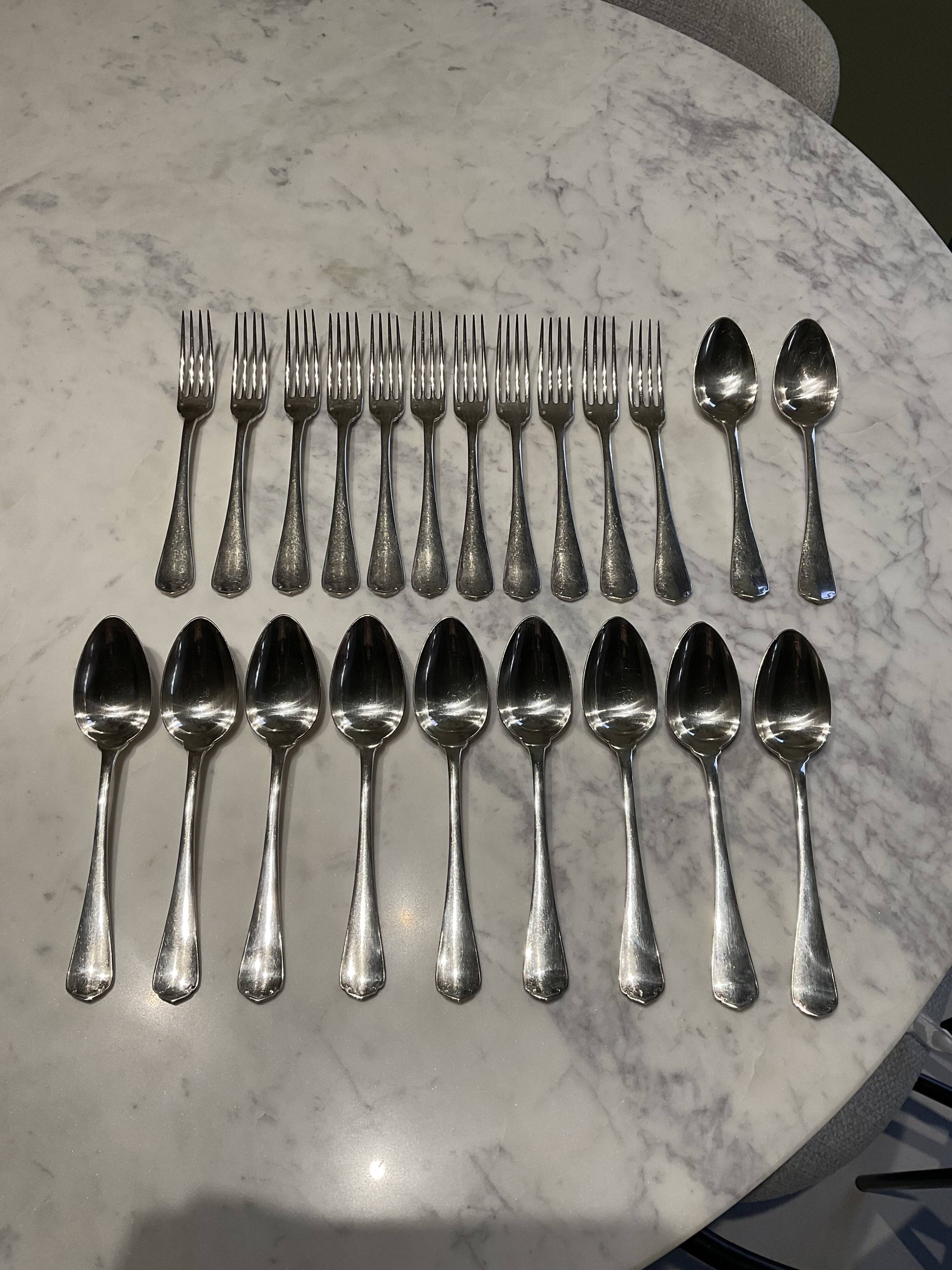 Set of 22 Christofle Japan model cutlery.