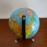 World globe sheet metal map taride cards vintage 50 60 - ø 12.5 cm